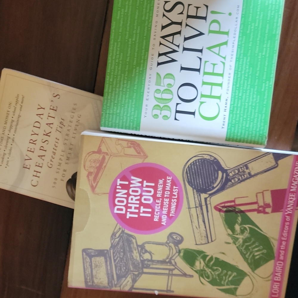 Books on saving money, recycling and advice